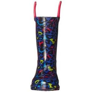 Western Chief kids Navy leopard light up rain boot